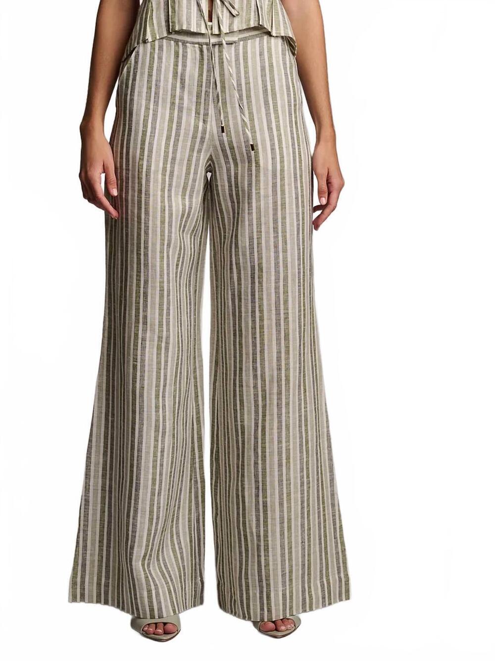 NEW HEVRON capri yarn dyed pant in sage stripe